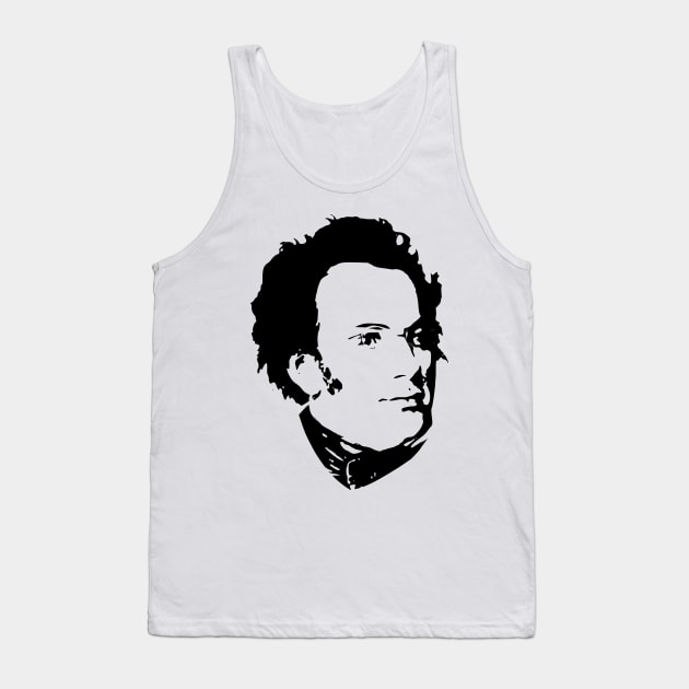 Franz Schubert Black On White Tank Top by Nerd_art